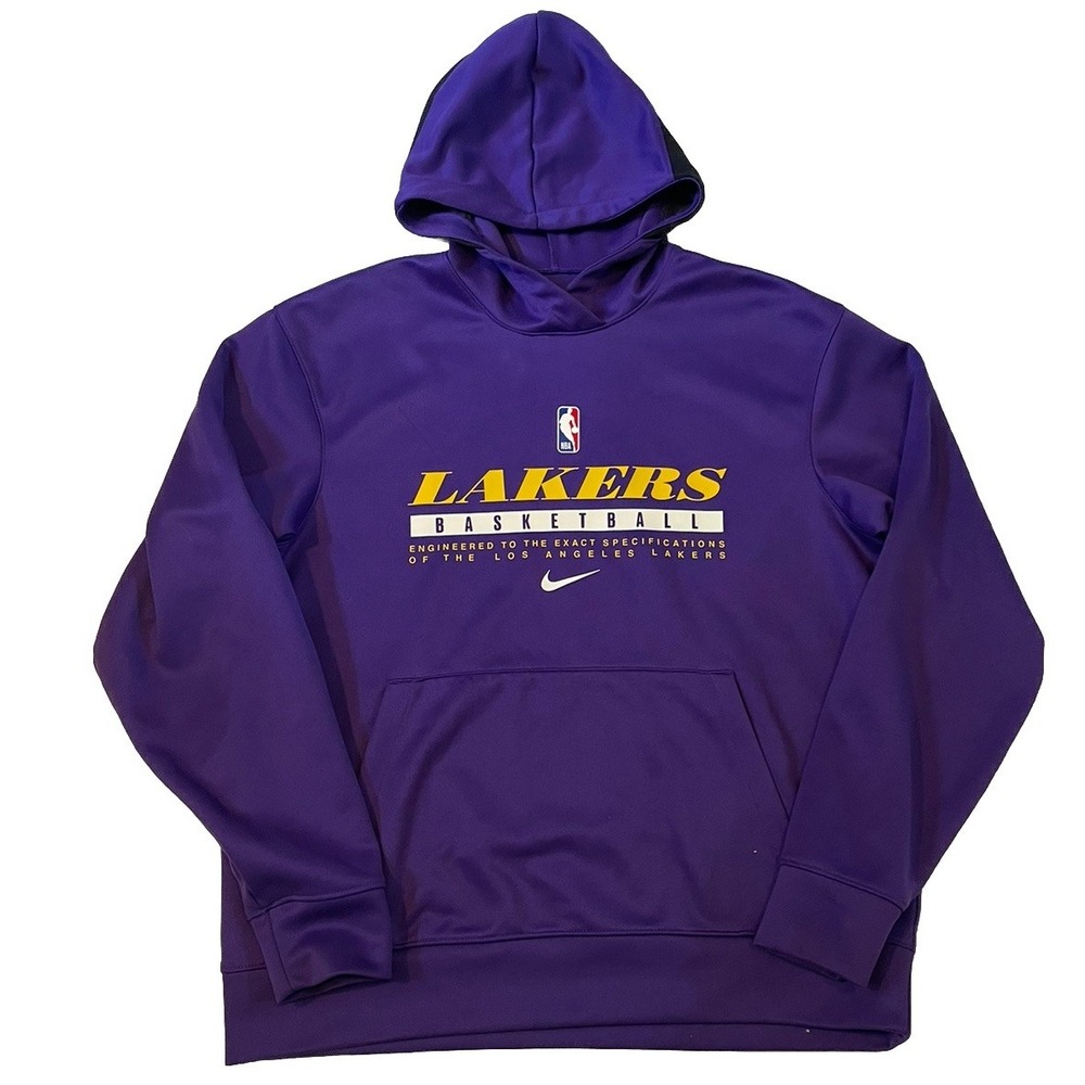 Los Angeles Lakers Nike Dri Fit Hoodie Purple Sweatshirt‎ Size Medium